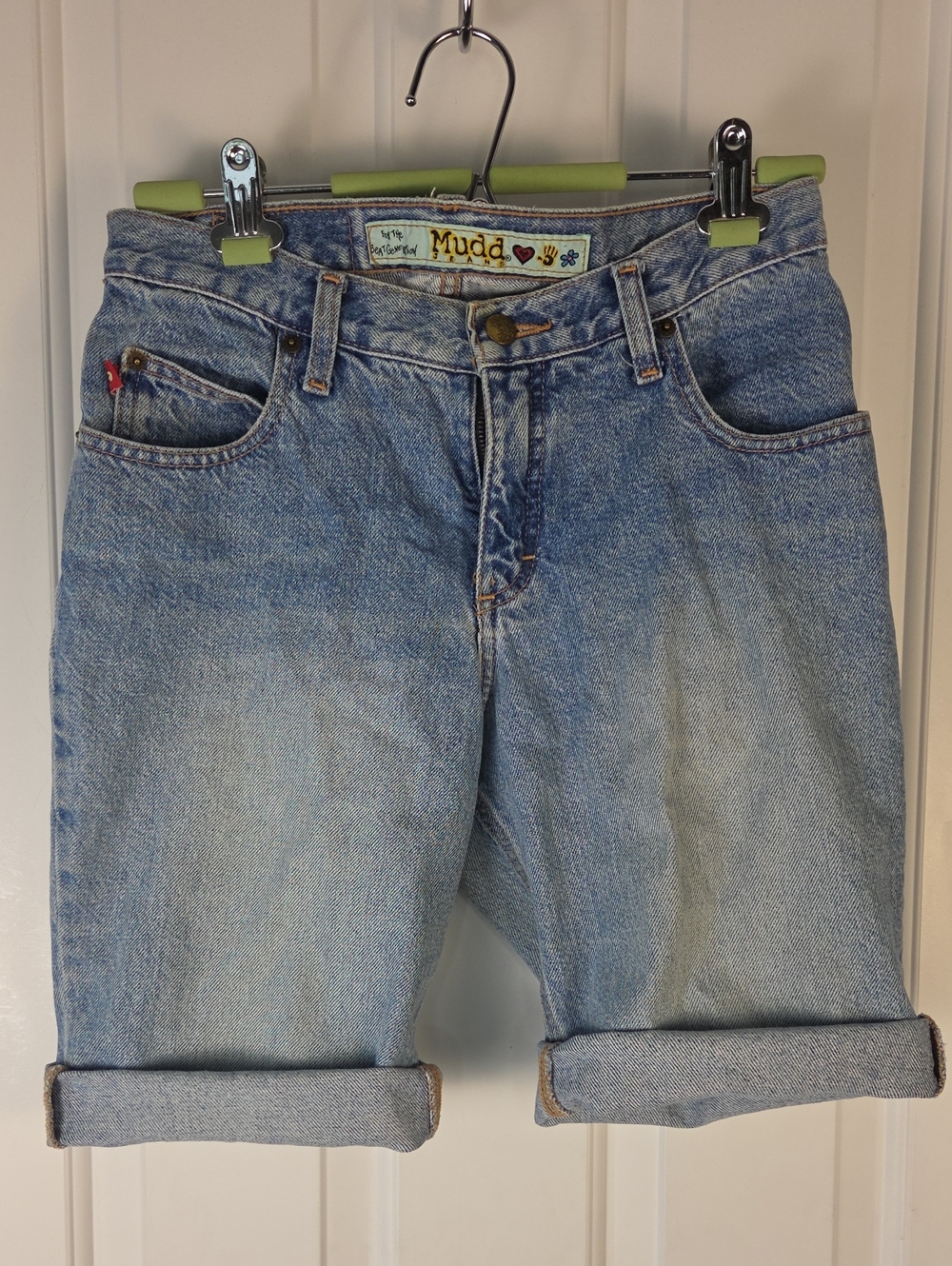 Mudd Light Wash Rolled Denim Shorts